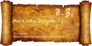 Martinka Zoltán névjegykártya